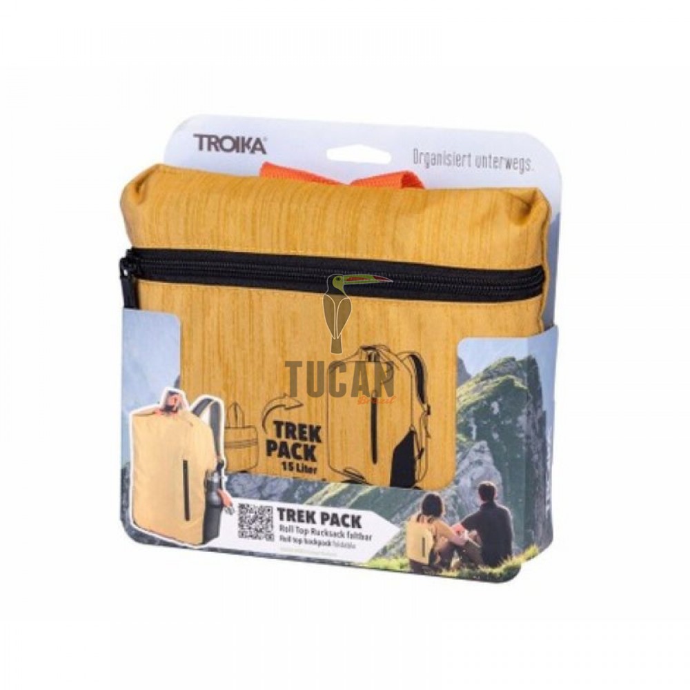TROIKA Σακίδιο πλάτης με ρολό και επένδυση TREKPACK RUC02/YE
