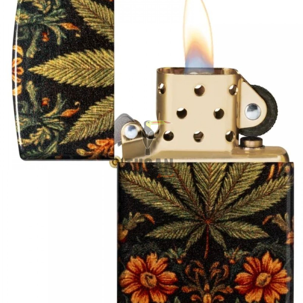Zippo Leaf and Flowers Design 47139