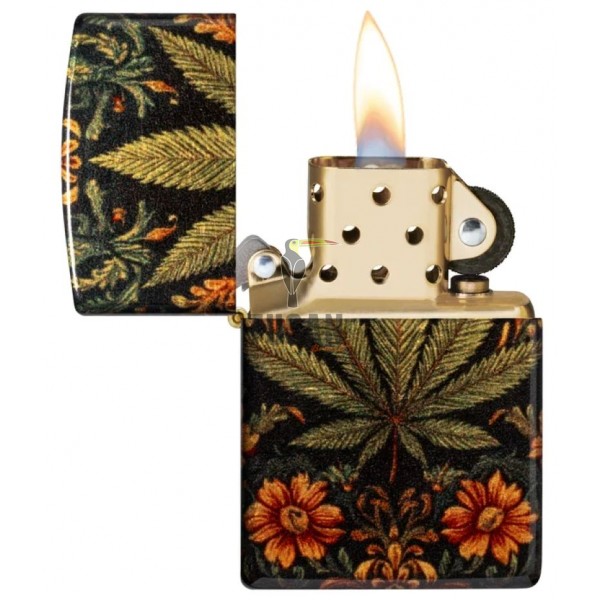 Zippo Leaf and Flowers Design 47139