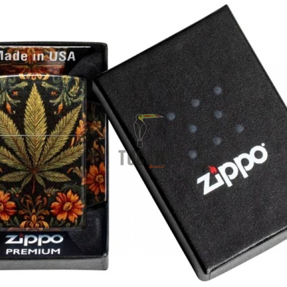 Zippo Leaf and Flowers Design 47139