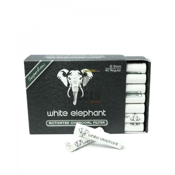 Φίλτρα πίπας WHITE ELEPHANT Ενεργού Άνθρακα 9mm 40 τεμ