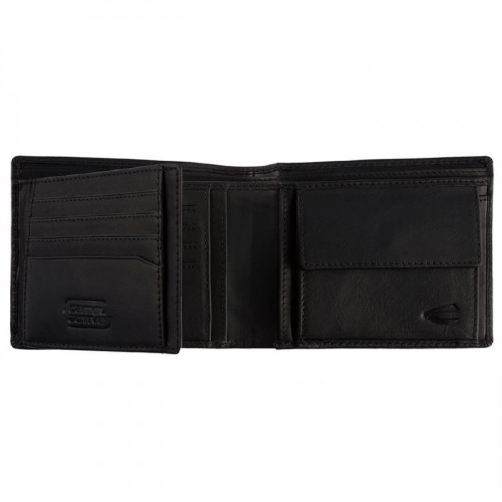 Camel Active Nepal Δερμάτινο Πορτοφόλι Πλάγιο Μαύρο 280-702-60