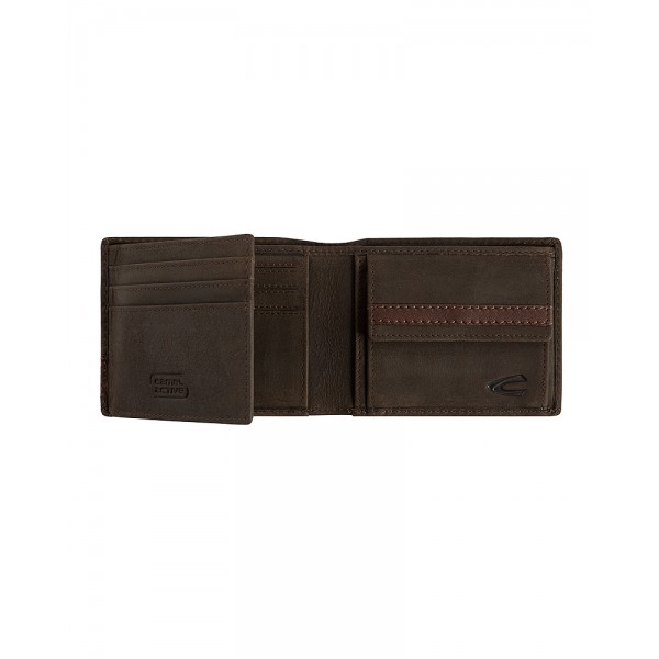 Camel Active Taipeh Δερμάτινο Πορτοφόλι Πλάγιο Μικρό Καφέ 274-703-29