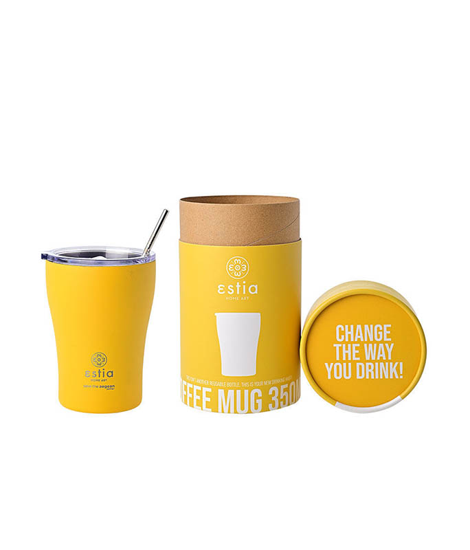 Θερμός ESTIA coffee mug 350ml 01-12458 Pineapple yellow Κούπες-Θερμός