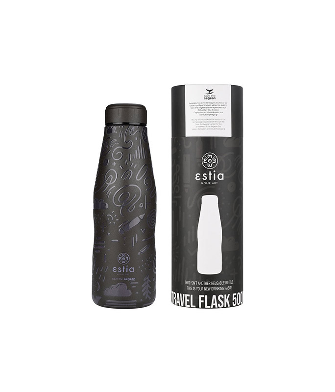 Estia Θερμός Travel Cup Save The Aegean 500ml 01-22044 NOIR ECHO Κούπες-Θερμός