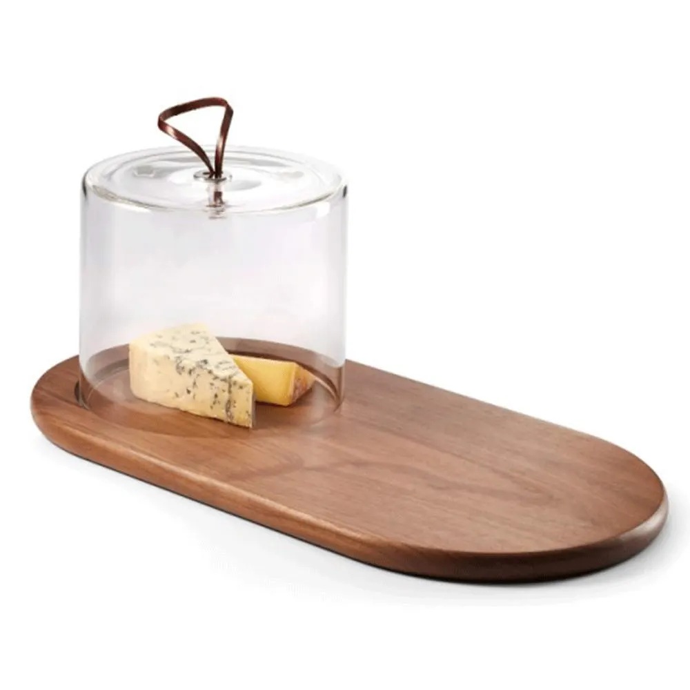 Πιατέλα τυριών με γυάλινο καπάκι "WALNUT" 353003