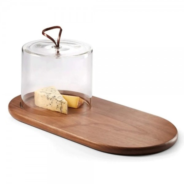 Πιατέλα τυριών με γυάλινο καπάκι "WALNUT" 353003