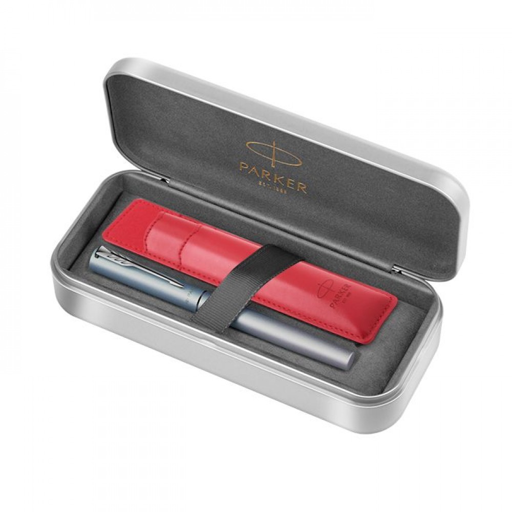 ΣΕΤ PARKER VECTOR XL SILVER BLUE ROLLER BALL & POUTCH 1161.1052.24
