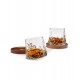 Rotating Whisky Glasses with Coaster – Περιστρεφόμενα ποτήρια ουίσκι με ξύλινα σουβέρ (2 τμχ) 94273