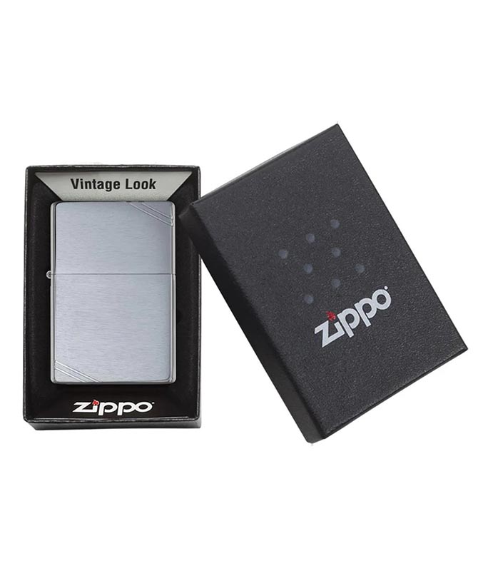 Zippo Brushed Chrome Vintage with Slashes 230 Αναπτήρες Zippo