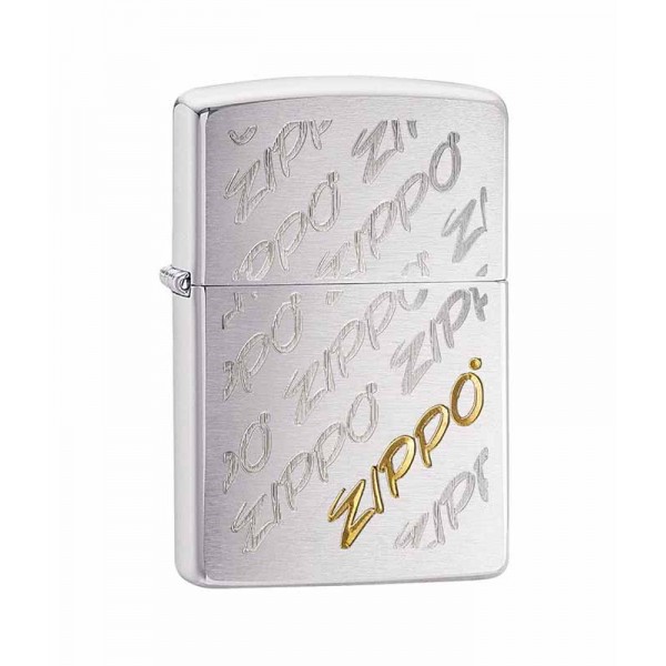 Zippo Script Brushed Chrome 28642