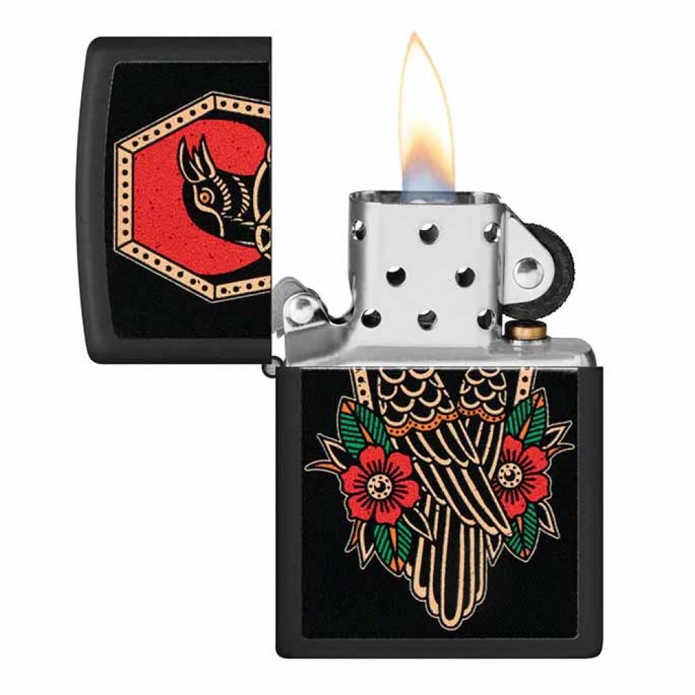 Zippo 48611 Crow Tattoo Design