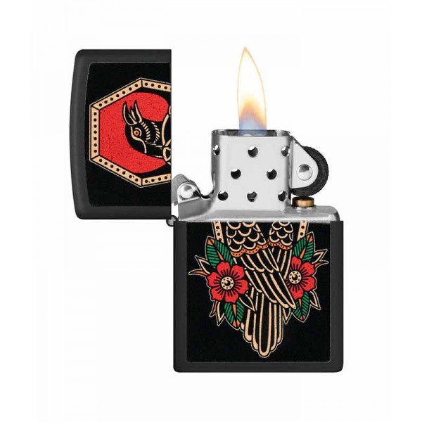 Zippo 48611 Crow Tattoo Design