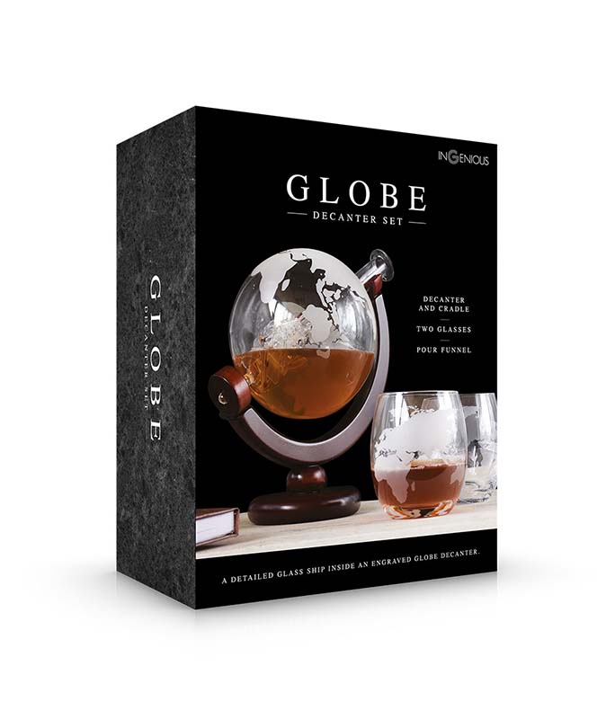 The Source Globe Decanter with Glasses – Σετ Κανάτα Υδρόγειος με 2 ποτήρια 75017 Είδη Σπιτιού